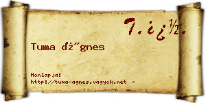 Tuma Ágnes névjegykártya